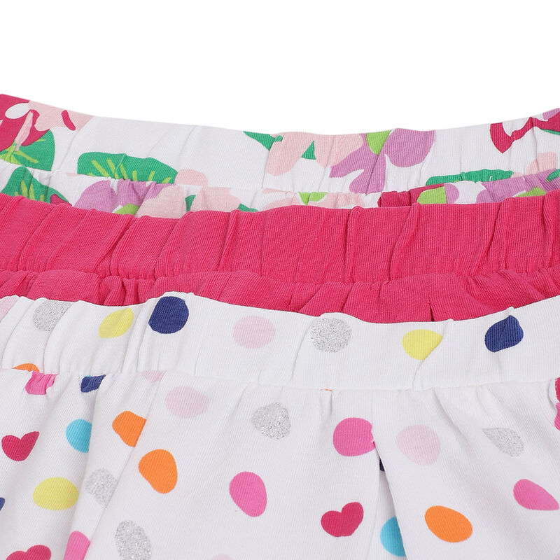 Girls Multicolor Printed Shorts (Pack Of 3) image number 8